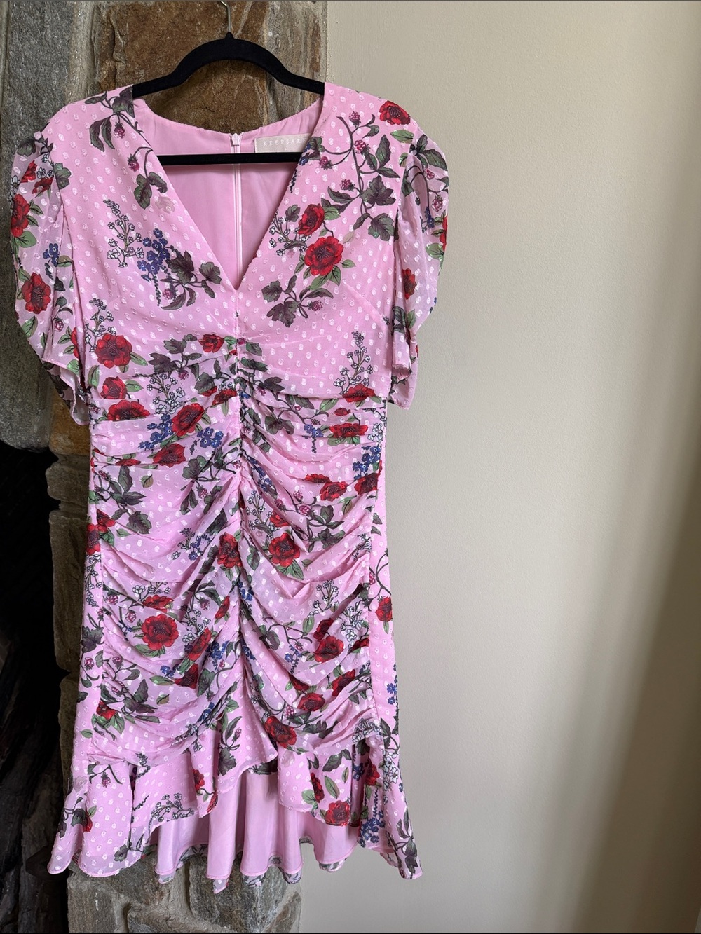 KEEPSAKE the Label Pink Floral Textured Dress